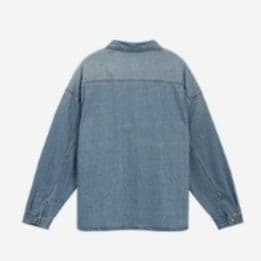 ウォッシュ加工ワイドシルエットデニムシャツ×ワイドパンツ メンズ向け クールカジュアルセットアップ