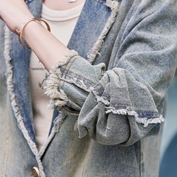 オーバーサイズテーラードデニムジャケット＆ワイドパンツ ヴィンテージ風 大人カジュアルセットアップ