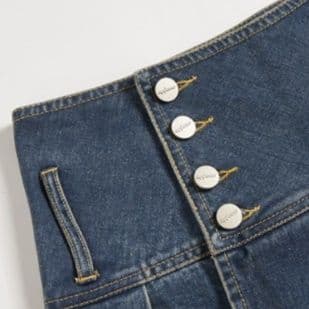 デニムセットアップ グラデーションクロップド丈ジャケット×プリーツミニスカート 韓国系甘辛MIX上下セット