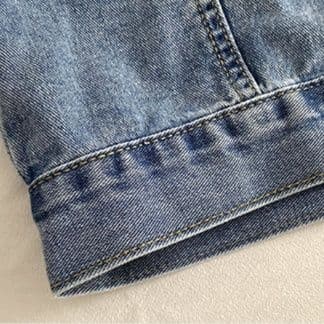 シンプルデニムショートジャケット＆ハイウエストAラインミニスカート 着回し◎ 今っぽカジュアルセットアップ