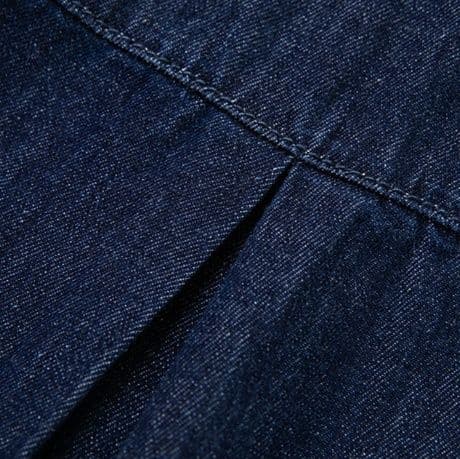 ダークデニムセットアップ シンプル半袖シャツ×ショートパンツ 爽やかきれいめ2点セット