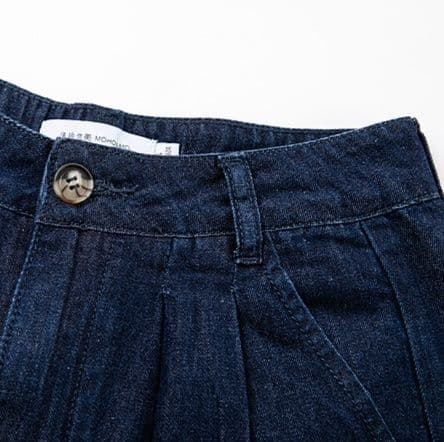 ダークデニムセットアップ シンプル半袖シャツ×ショートパンツ 爽やかきれいめ2点セット