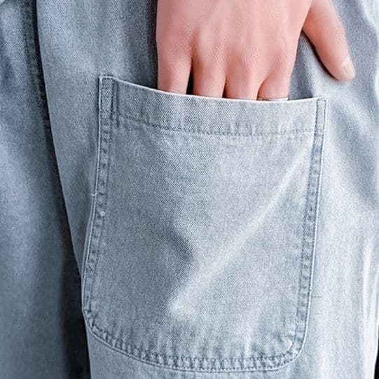 デニムセットアップ ゆったり半袖シャツ＋ハーフパンツ メンズ向け 夏のシンプルカジュアル2点セット