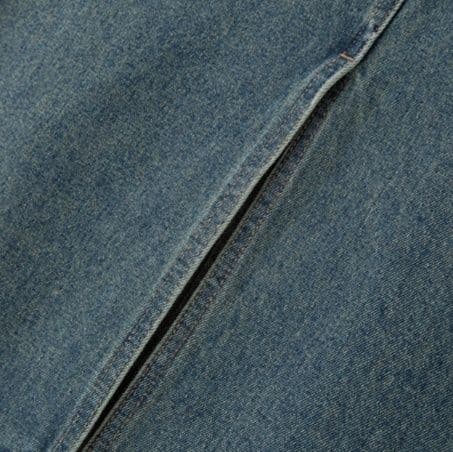 ヴィンテージ風ショートデニムジャケット＆スリット入りミディスカート 着回し抜群 上品細見えセットアップ