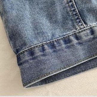 デニムセットアップ ショートジャケット+台形ミニスカート 着回し抜群 シンプルこなれ感セット