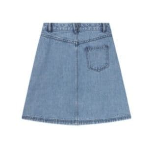 デニムセットアップ コントラスト襟デニムジャケット&スカートセット