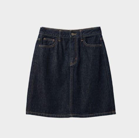 ゆったりクラシカルデニムジャケット×すっきりミニスカート シンプル万能 ダークデニムセットアップ(上下別売り)
