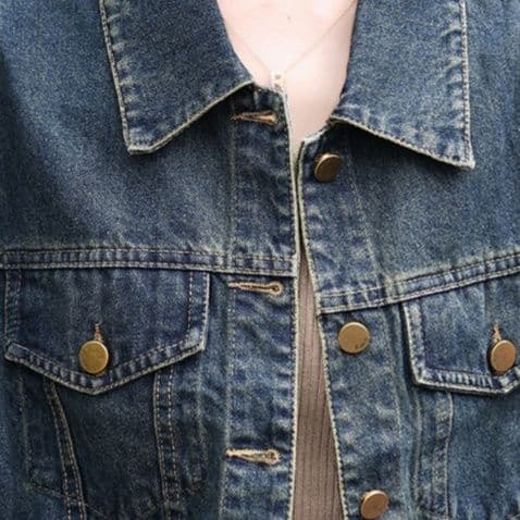 デニムセットアップ シンプルデニムジャケット&ハイウエストワイドレッグパンツ 上品万能 香港風細見えセット