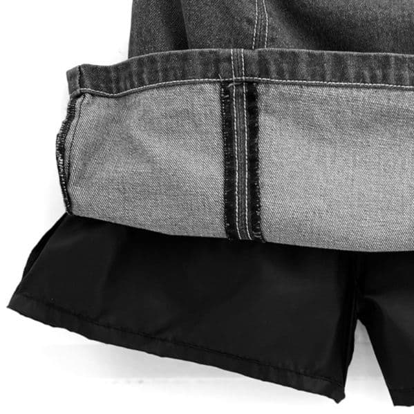 ブラックデニムセットアップ ショート丈ジャケット×Aラインミニスカート 着回し力抜群 今っぽこなれセット