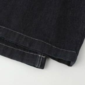 細見えデニムジャケット&ワイドロングパンツ 小柄さん向け 高見え濃紺デニムセットアップ(上下別売り)